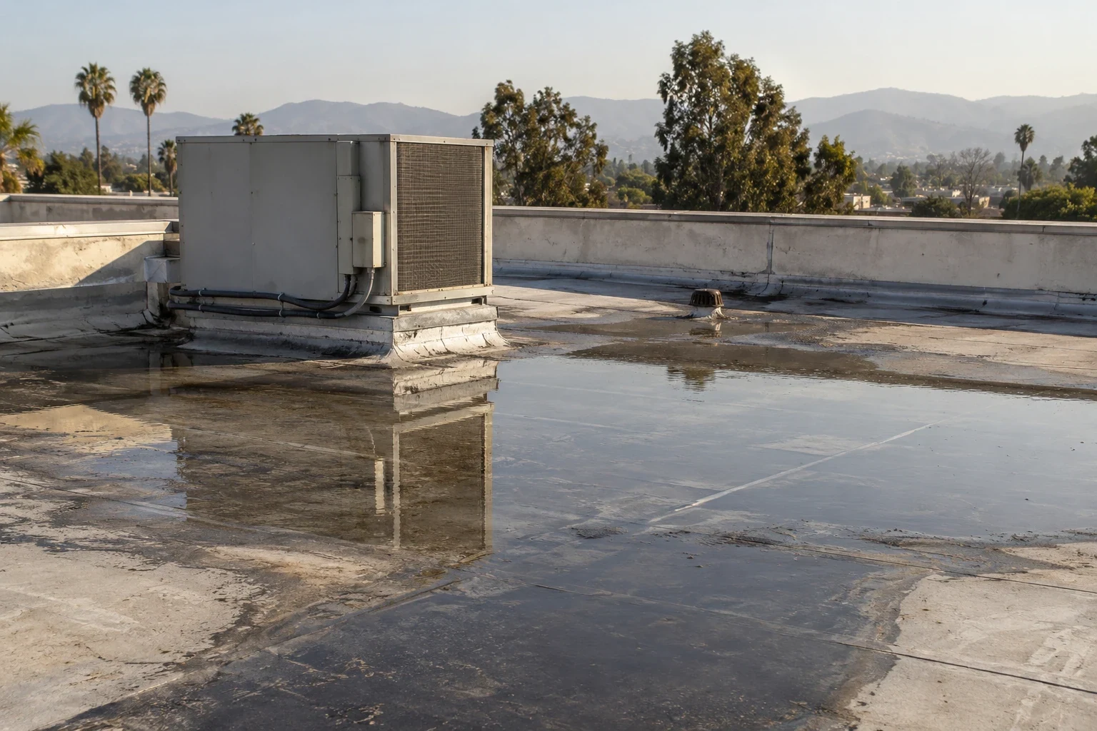 Commercial Roof Ponding Water Repair in Carlsbad, CA